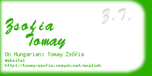 zsofia tomay business card