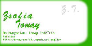 zsofia tomay business card